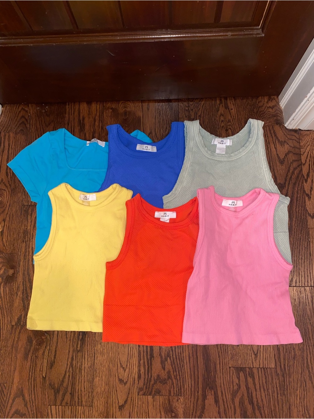Habit Girls Small Multicolor Lot Of 6 Crop Top Tank Tops High Neck